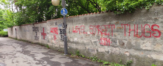 Graffiti-Schmierereien rund um Schloss und Schl&ouml;sslespark
