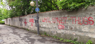 Graffiti-Schmierereien rund um Schloss und Schl&ouml;sslespark