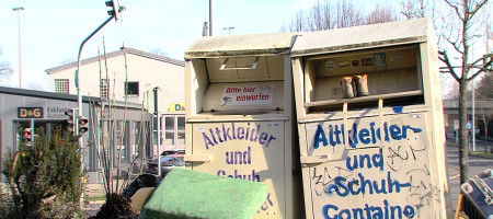 Die Altkleidercontainer von Aktion Hoffnung