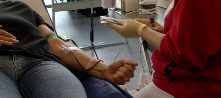 Blut wird gespendet
