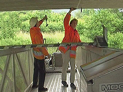 Br&uuml;ckenkontrolleure bei der Arbeit