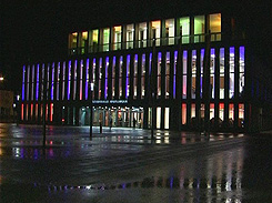 Stadthalle Reutlingen bei Nacht