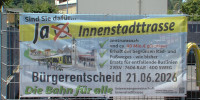 Banner f&uuml;r die Innenstadttrasse