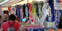 Stoffe auf dem Stoffmarkt